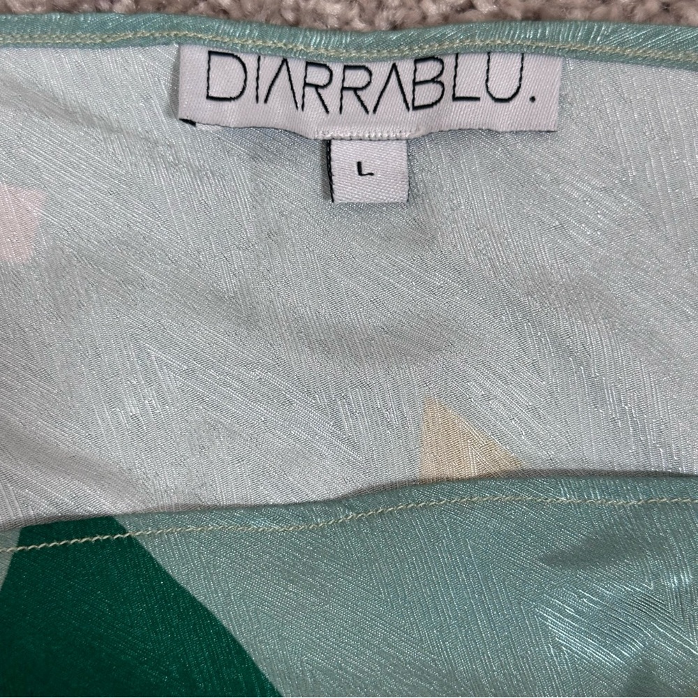 Diarrablu Satu Dress Green and Orange One-Shoulder Asymmetrical Kaftan Size L - Picture 10 of 12